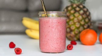 Proteinové smoothie s vanilkou a malinami